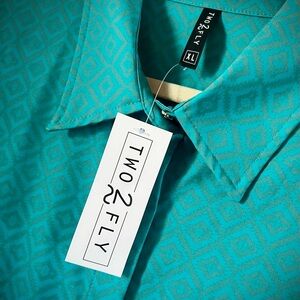 Women’s Teal Snap Shirt - Classic Long Sleeve Western XL